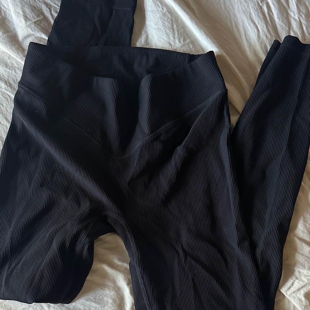 Kiava Black Ribbed Leggings 7/8 length